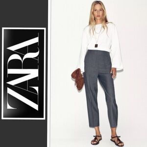 Zara Elegant high waist Charcoal Pants